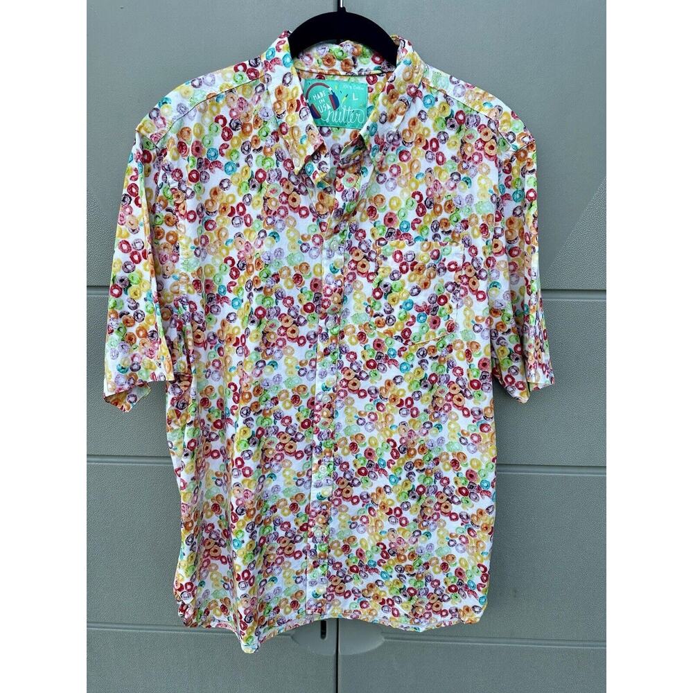 CHUBBIES MENS LARGE THE TOOTY FRUITY THE NUTTER SHORT SLEEVE BUTTON UP SHIRT NEW